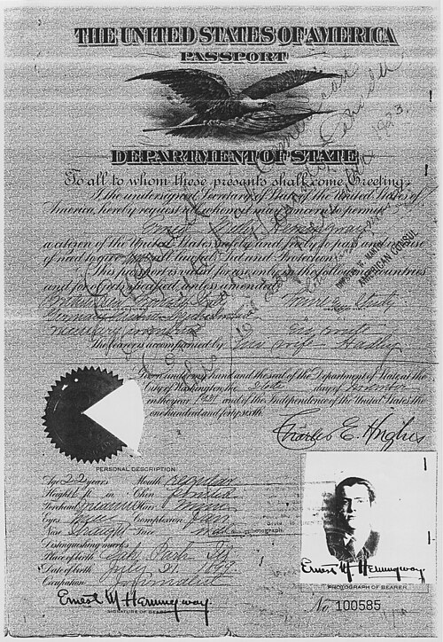 File:Ernest Hemingway Passport - NARA - 192687.jpg